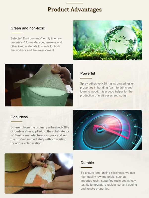 Eco Friendly Low Odor Spray Glue For Sponge Strong Viscosity